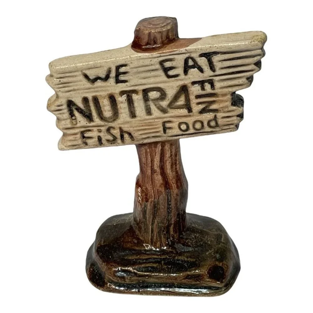 Vintage Nutrafin Fish Tank Aquarium Ceramic Decor Sign